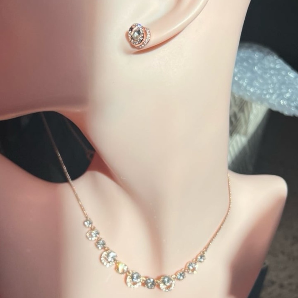 Givenchy Signed Swarovski Elements Rosegold Set - image 7